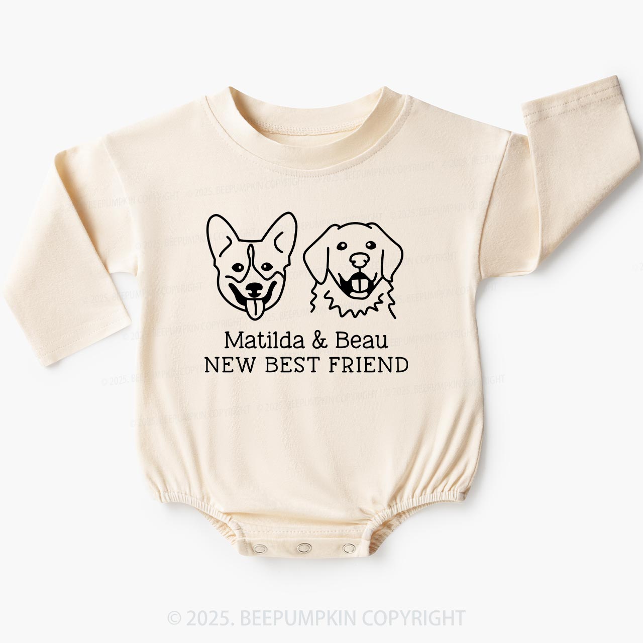 Personalized Dog Lover Baby Bubble Romper Beepumpkin