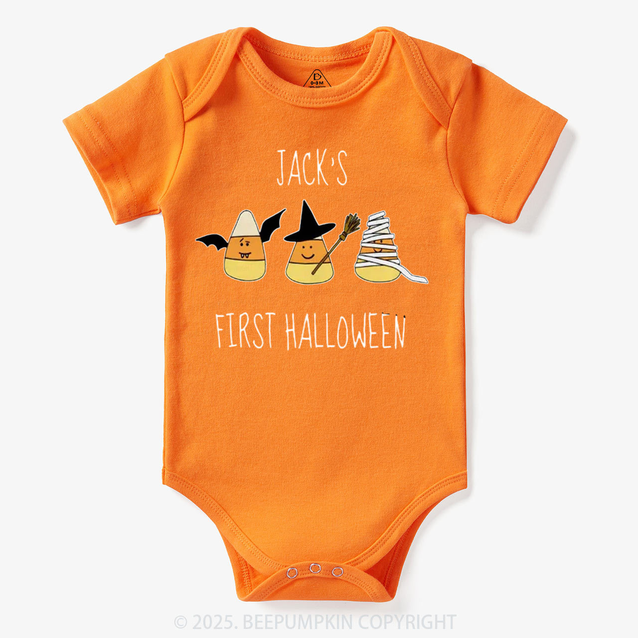Personalized First Halloween Candy Corn Bodysuit Beepumpkin