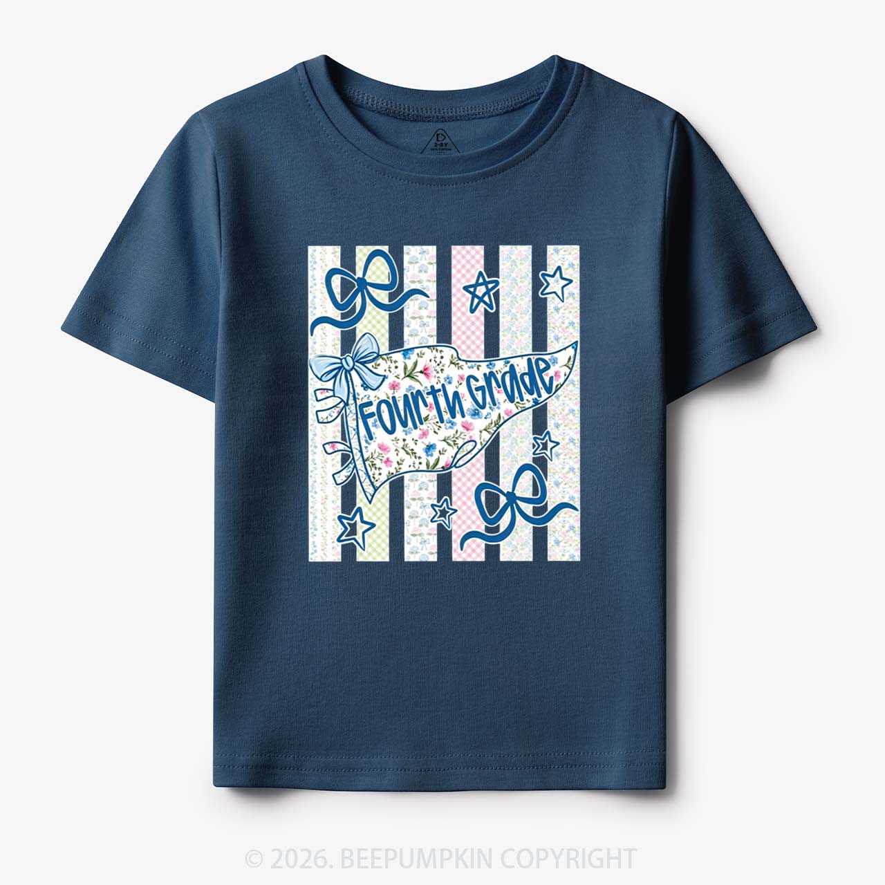 Retro Striped Floral Pennant Flag Back To School Toddler&Kid's Tees