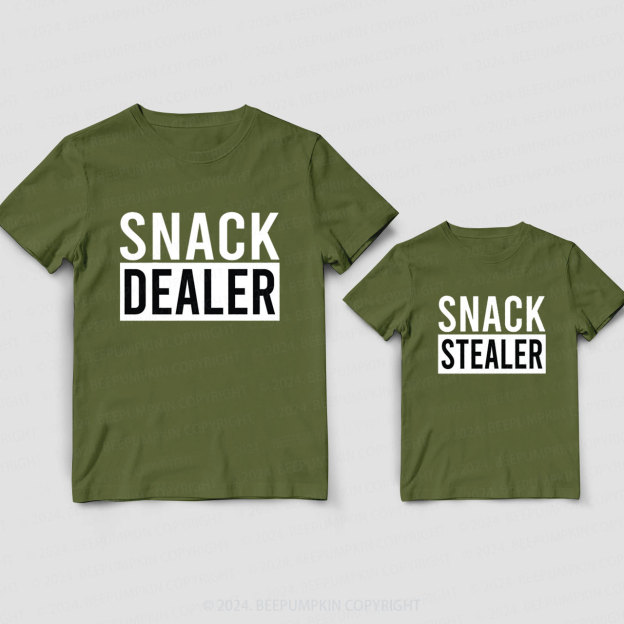 Snack Dealer Snack Stealer Daddy And Me Matching Shirt