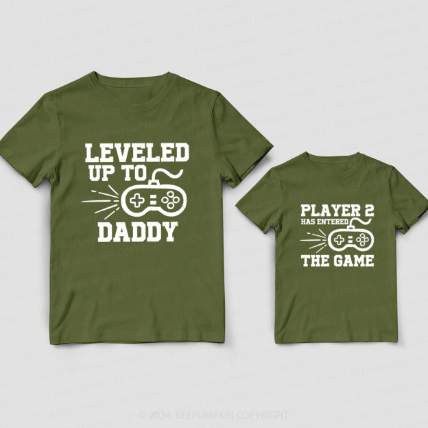 Leveled Up To Daddy Player Daddy And Me Matching Shirt