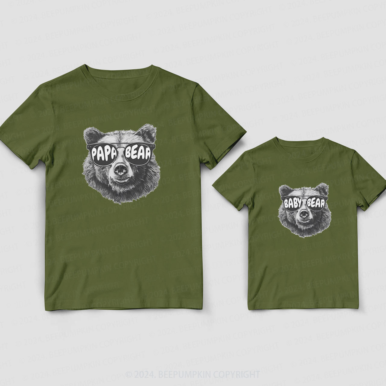 Cute Bear Sunglasses Daddy And Me Matching Shirt