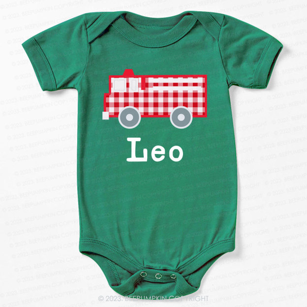Personalized Fire Truck Bodysuit For Baby 