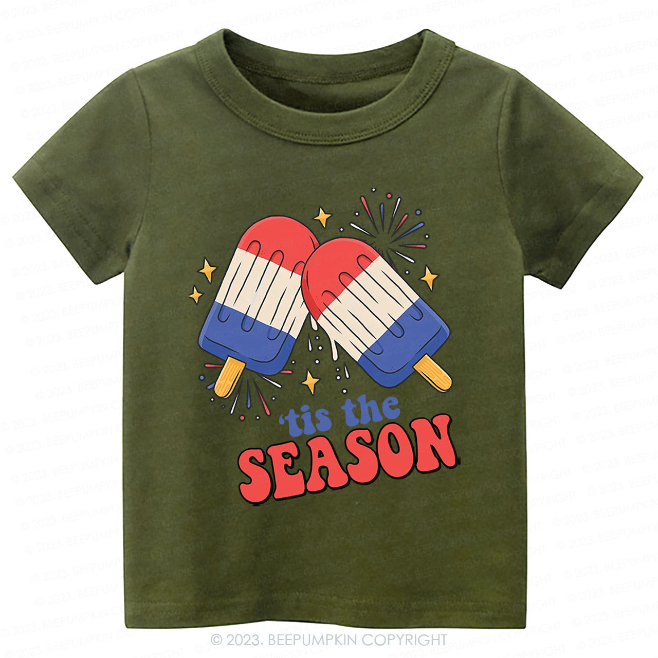 Fireworks Ice Cream Independence Day Kids Shirts