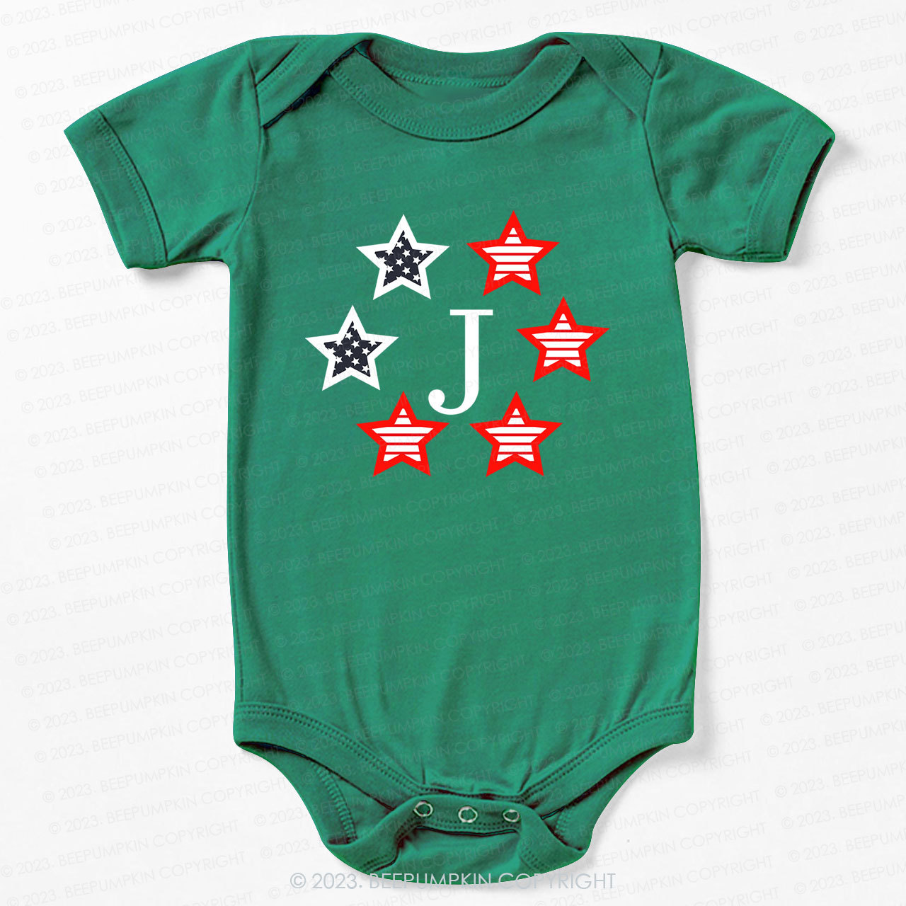Monogrammed Embroidered Stars Bodysuit For Baby 