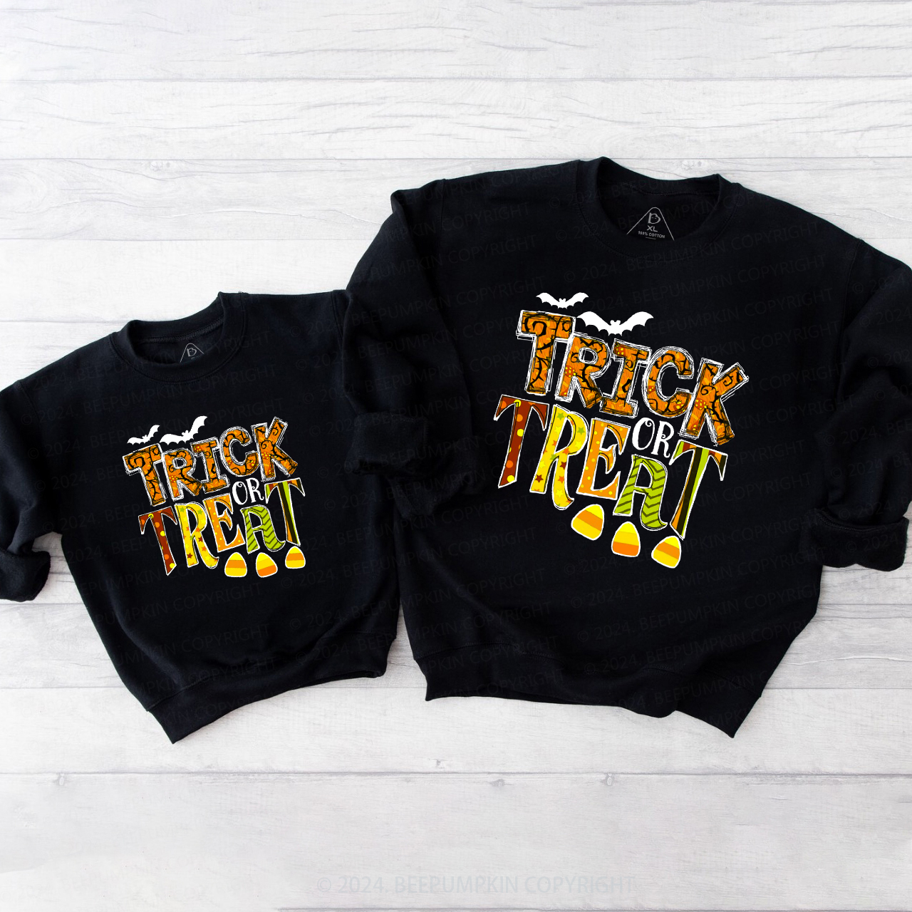 Trick Or Treat Funny Halloween Family Matching Sweatshirt