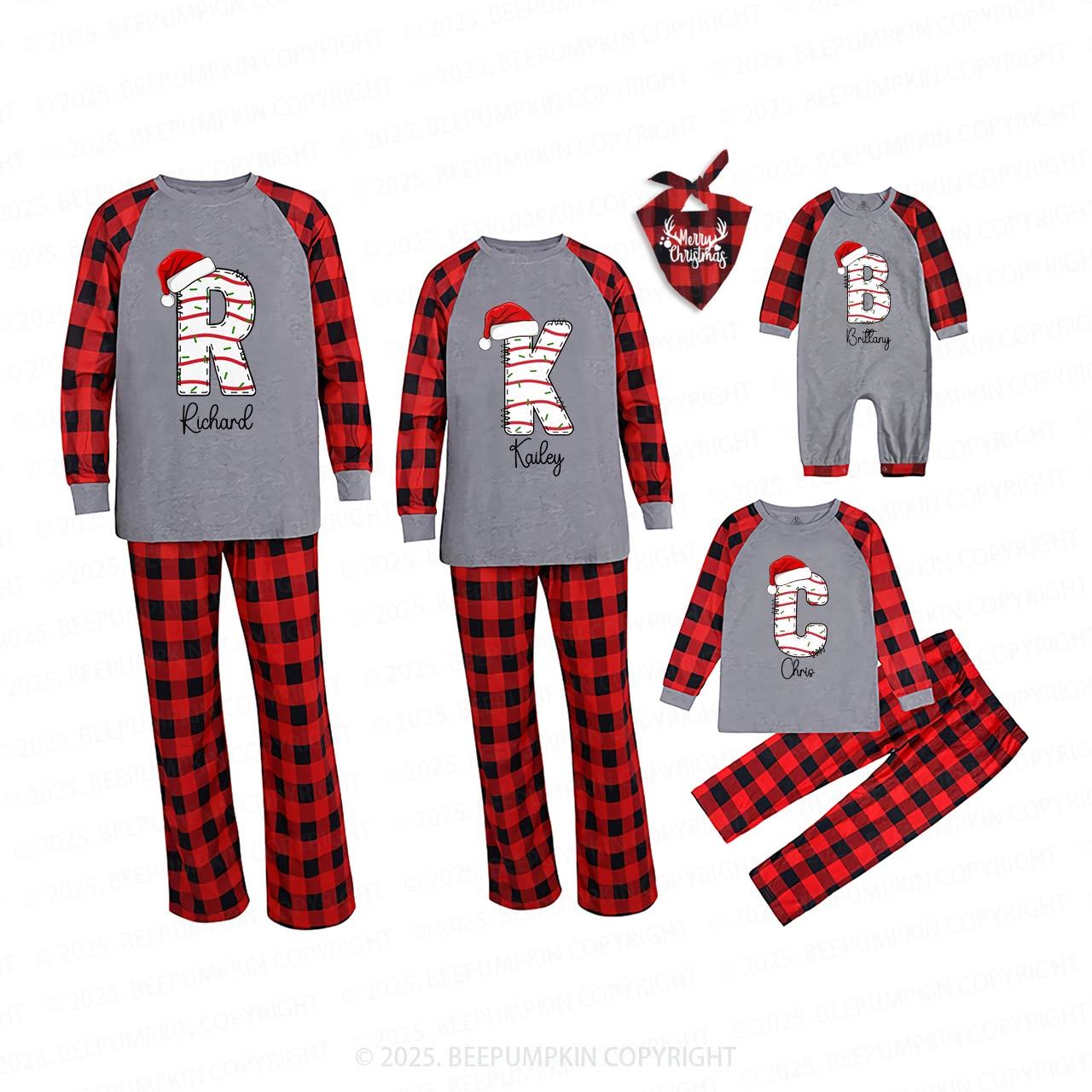 Personalized Candy Letters Name Family Matching Pajamas
