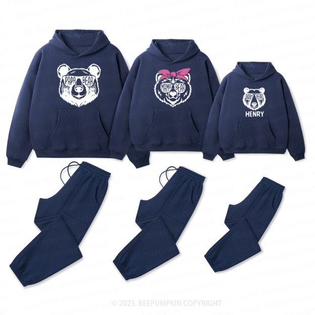 Personalized Bear Family Matching Hoodie Set