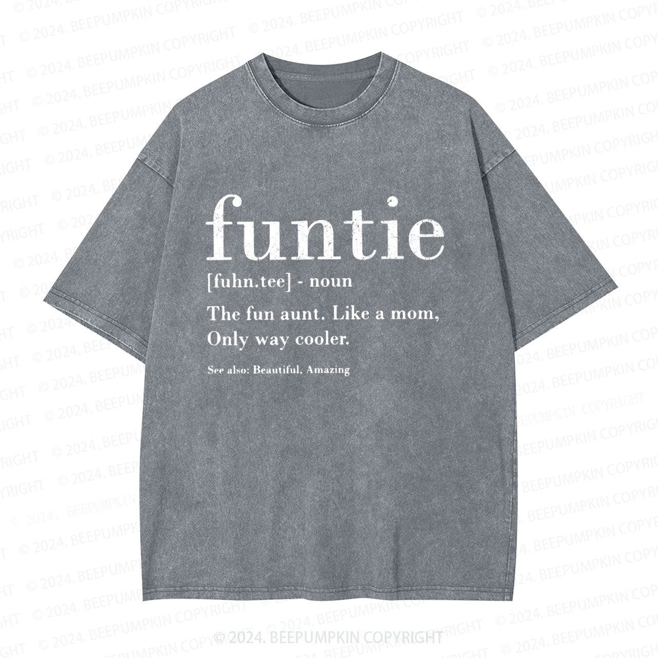 Funtie Definition Aunt Washed T-Shirts 