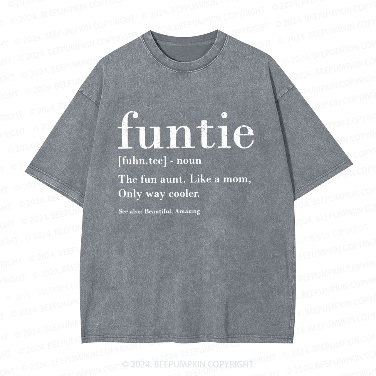Funtie Definition Aunt Washed T-Shirts 