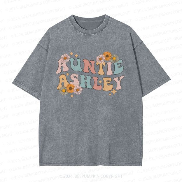 Personalized Auntie Gift Aunt Washed T-Shirts 