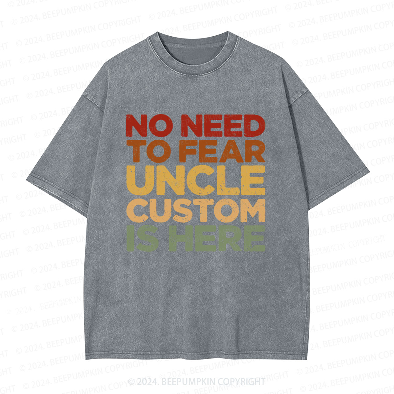 Personalized No Need To Fear Uncle Washed T-Shirts 