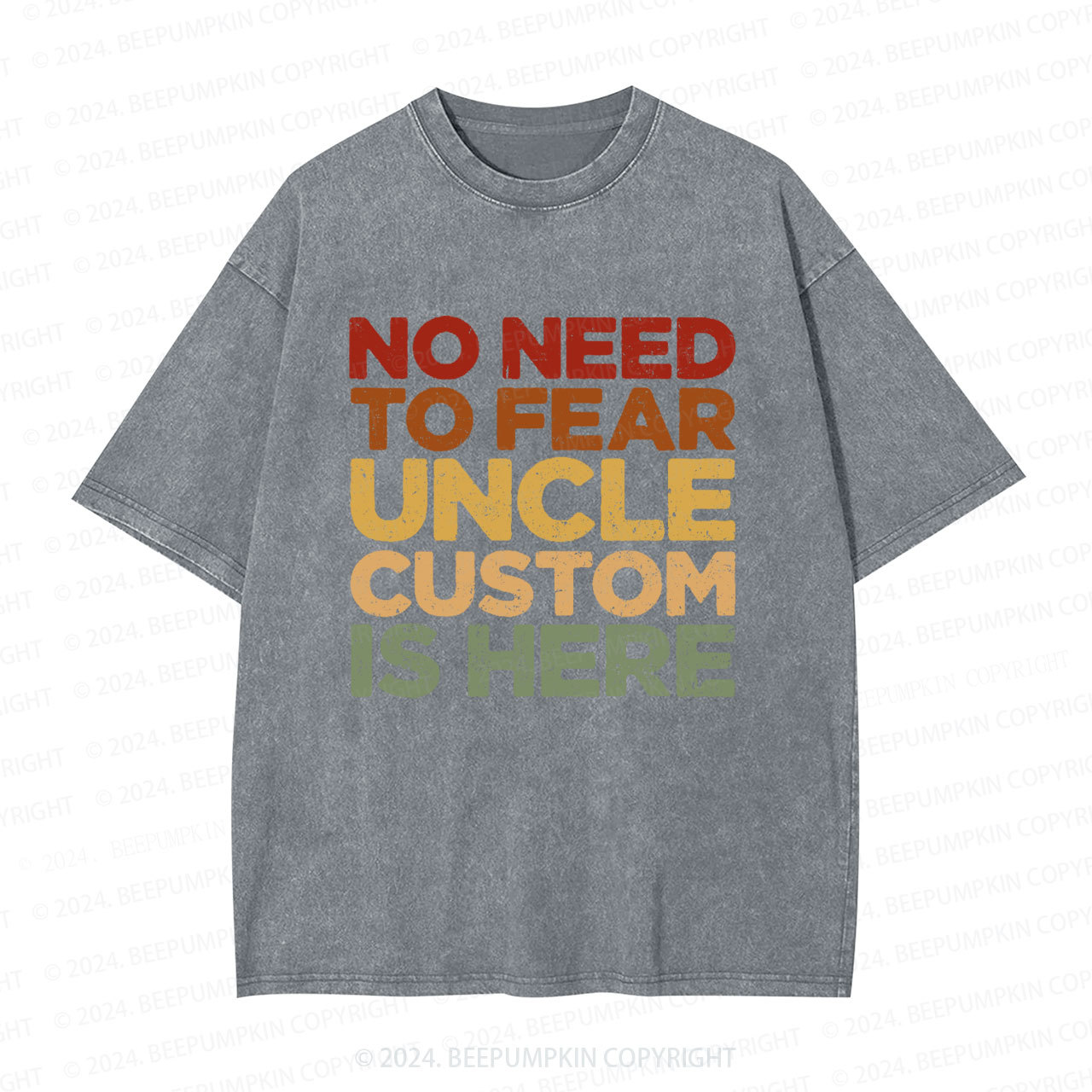 Personalized No Need To Fear Uncle Washed T-Shirts 