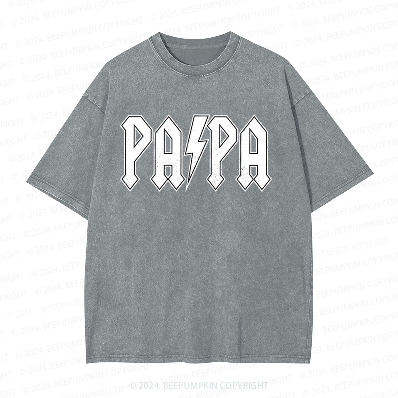 Men's Papa Superhero Cool Handsome Dad Washed T-Shirts 