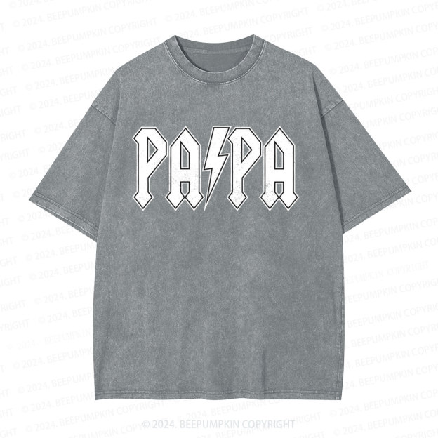 Men's Papa Superhero Cool Handsome Dad Washed T-Shirts 