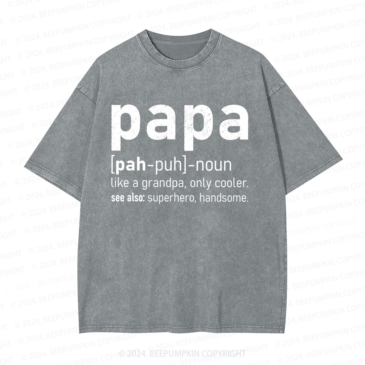Men's Papa Definition Dad Washed T-Shirts 