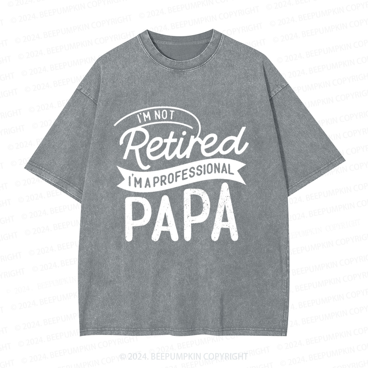  I'm Not Retired I'm Professional Papa Dad Washed T-Shirts 
