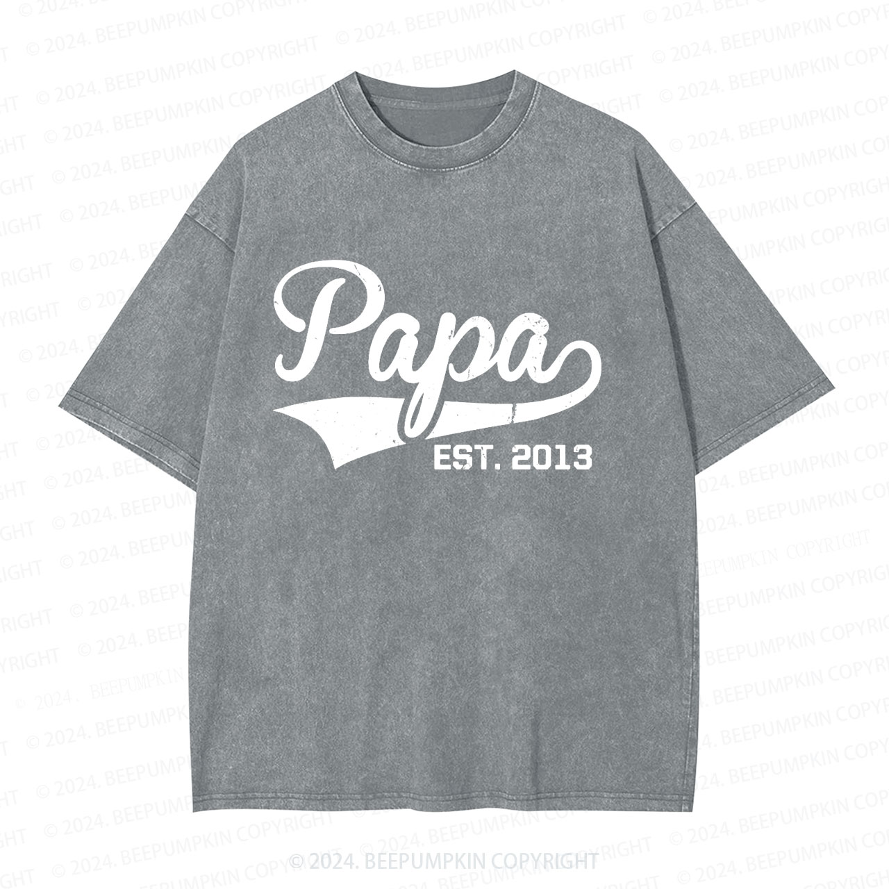Custom Papa Gift Dad Washed T-Shirts 