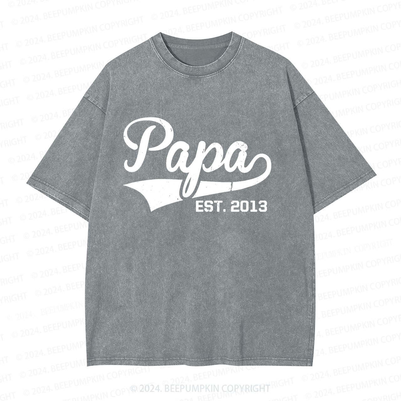 Custom Papa Gift Dad Washed T-Shirts 