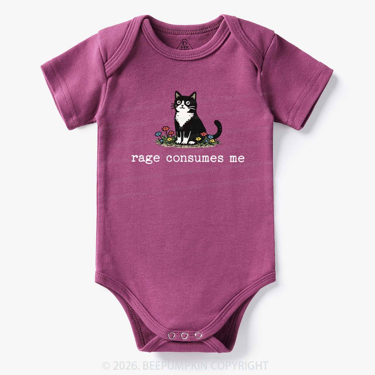 Funny Cat Rage Consumes Me Bodysuit