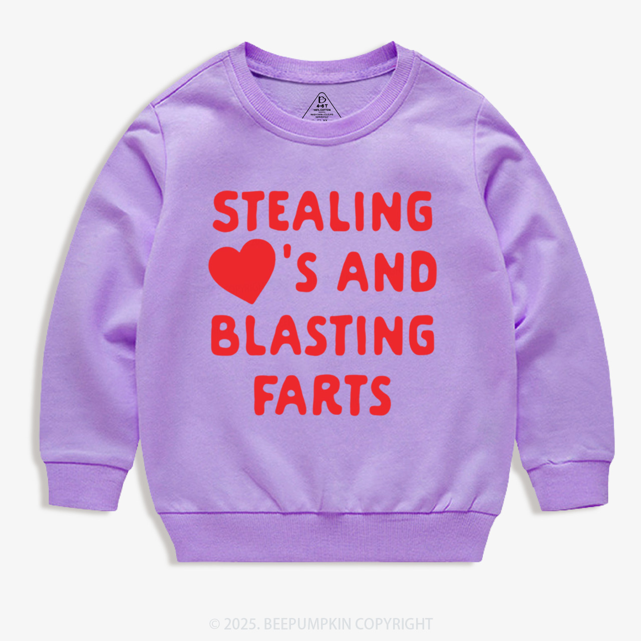 Stealing Hearts Blasting Farts Valentine's Day Kid's Sweatshirt