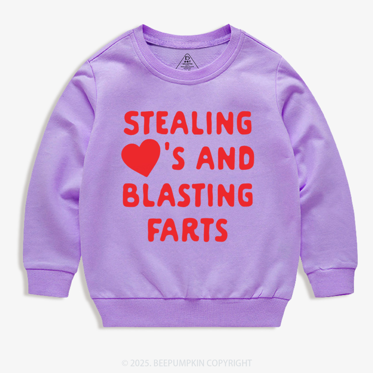 Stealing Hearts Blasting Farts Valentine's Day Kid's Sweatshirt