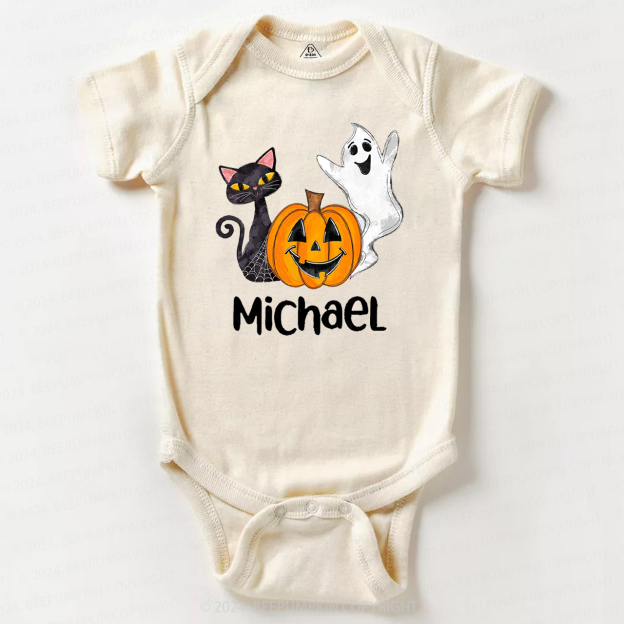 Personalized Halloween Cat Baby Bodysuits 