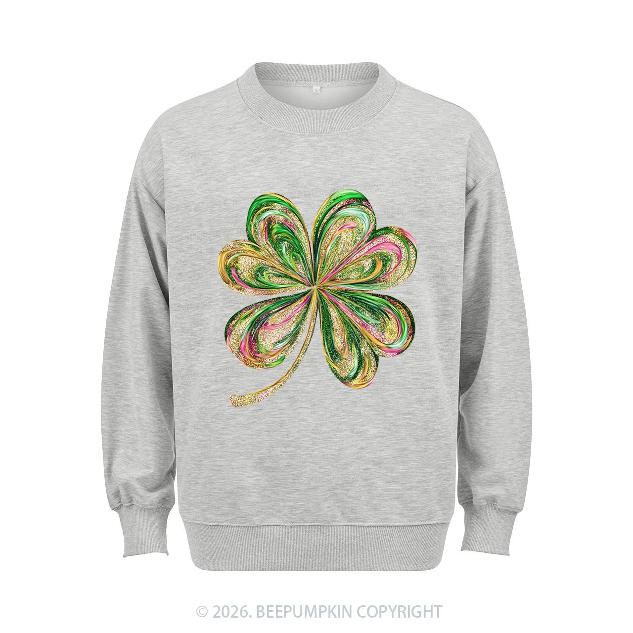 Retro Lucky Shamrock St Patrick's Day Aldult Sweatshirt