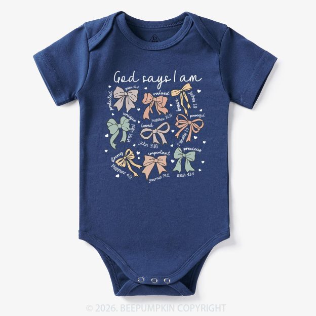 Jesus Gifts God Says I Am Girl Baby Bodysuit