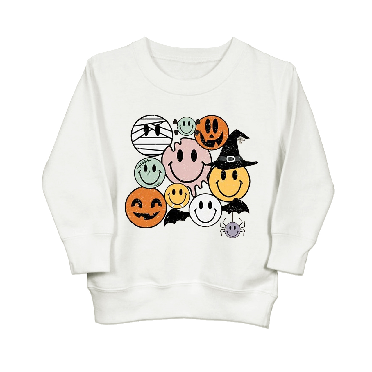 Retro Halloween Cute Ghost Natural Kids Sweatshirt