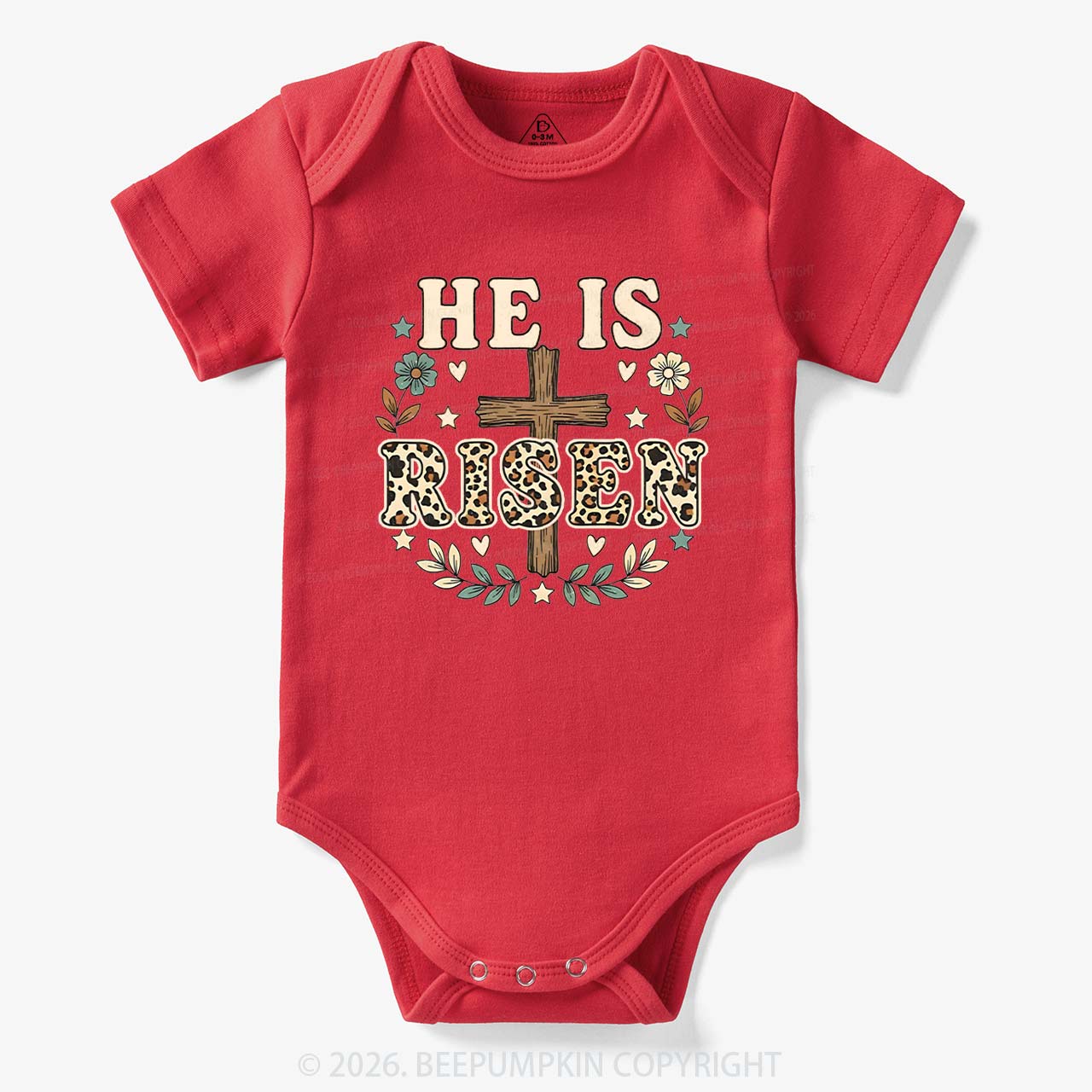 Wild Faith Leopard Cross Baby Bodysuit