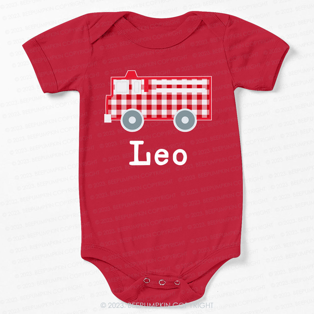 Personalized Fire Truck Bodysuit For Baby 