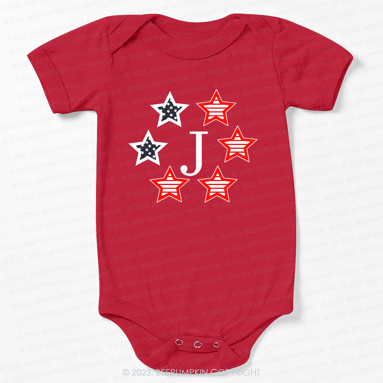 Monogrammed Embroidered Stars Bodysuit For Baby 
