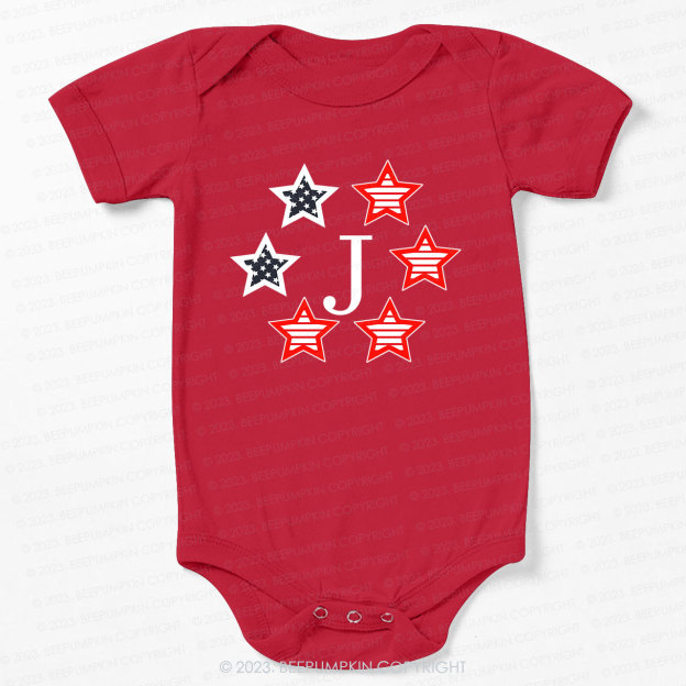 Monogrammed Embroidered Stars Bodysuit For Baby 