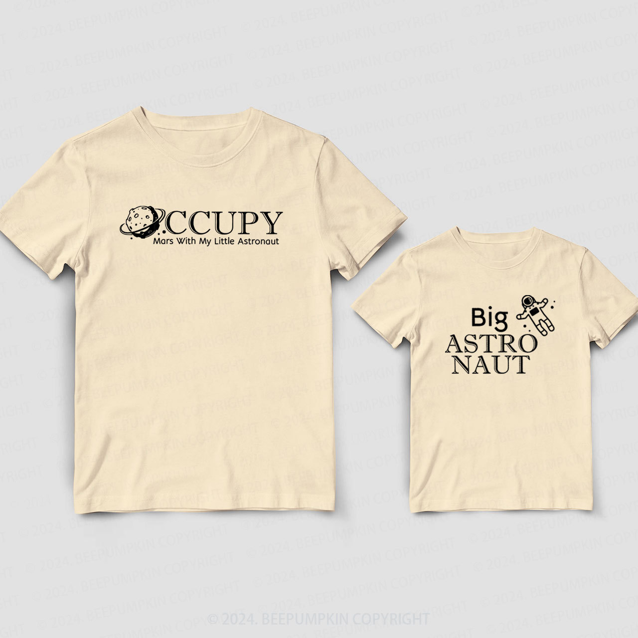 Occupy Mars With My Little Astronaut Daddy And Me Matching Shirt