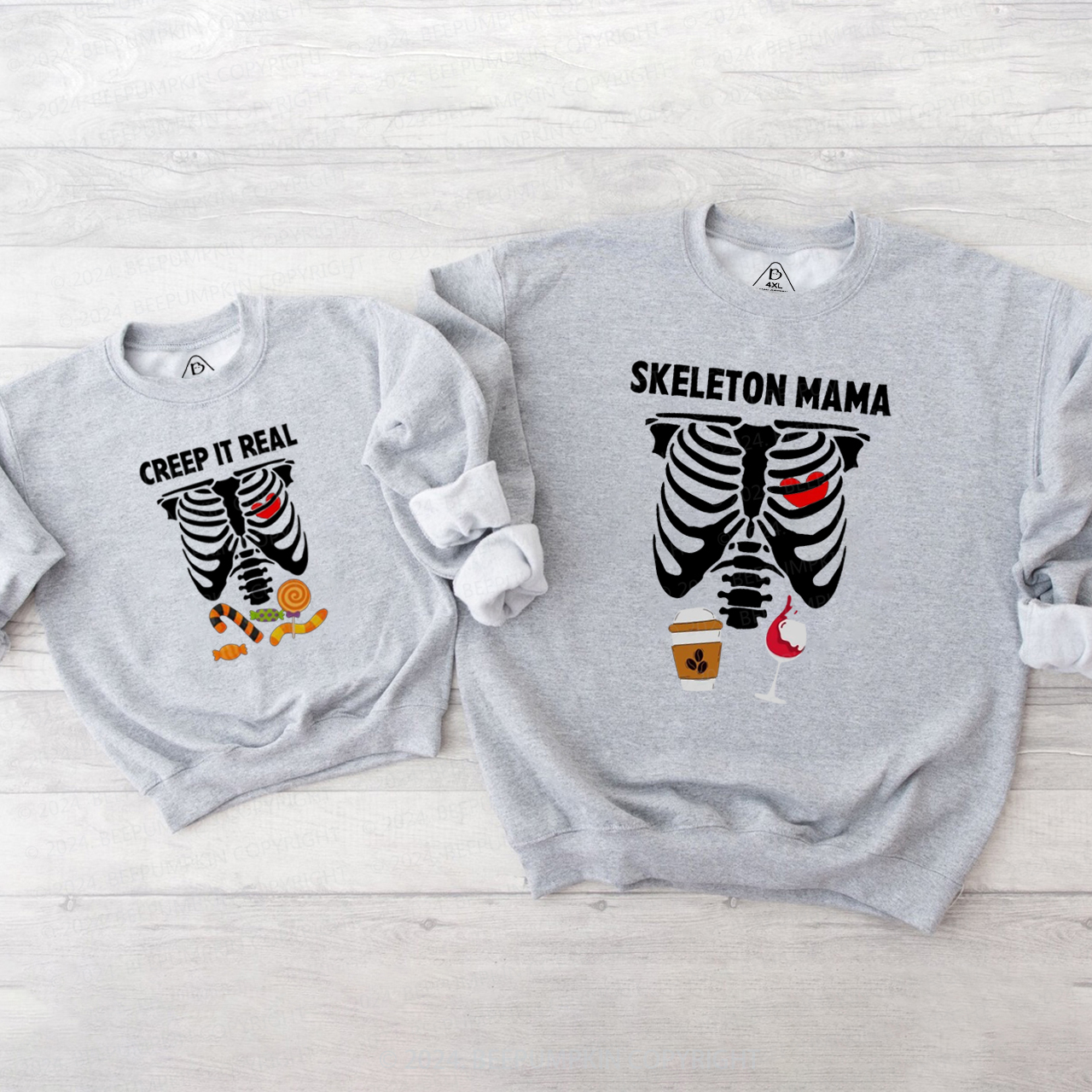 Bone Element Halloween Group Family Matching Sweatshirt
