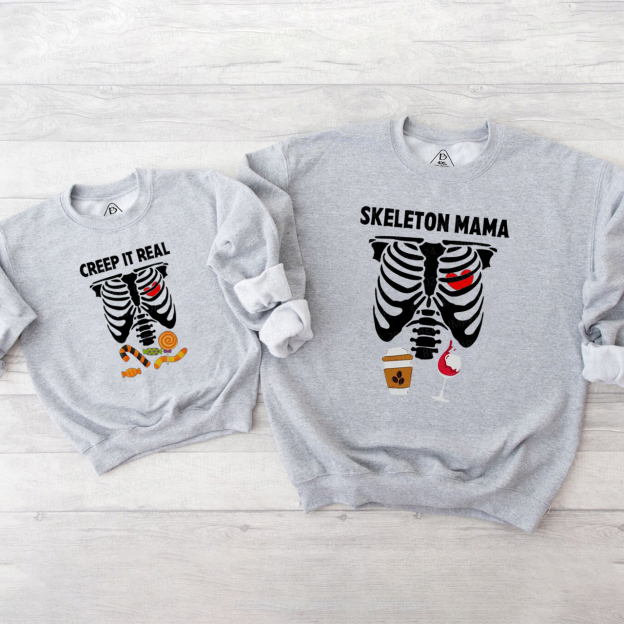 Bone Element Halloween Group Family Matching Sweatshirt