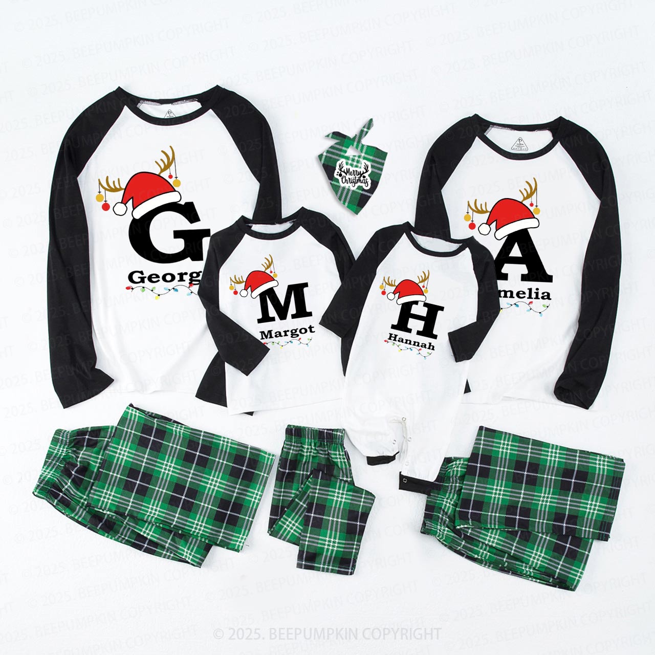 Personalized Christmas Alphabet Family Matching Pajamas