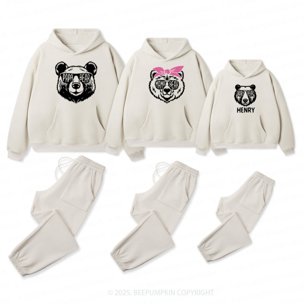 Personalized Bear Family Matching Hoodie Set