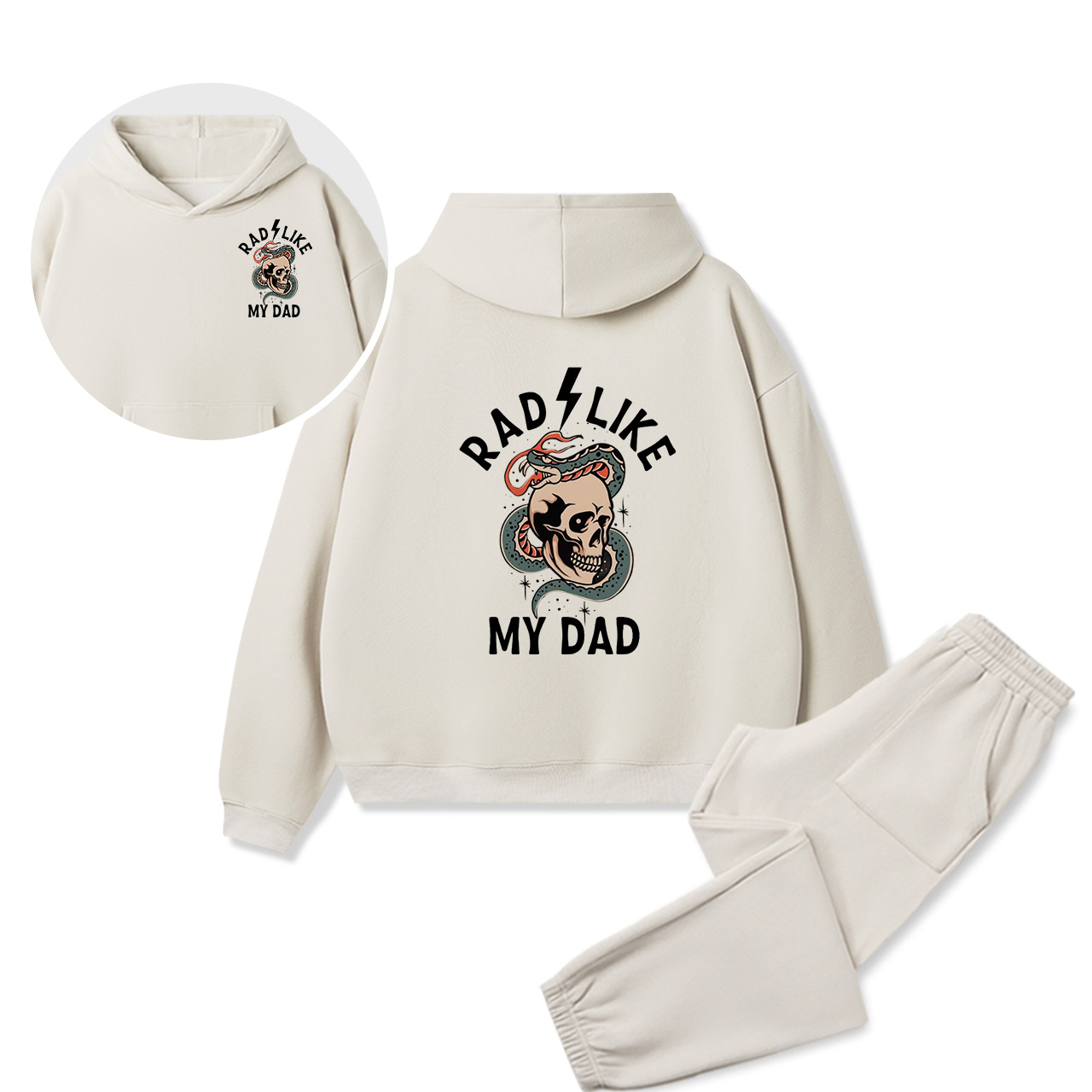 Personalized Edgy Dad Family Matching Hoodie Set