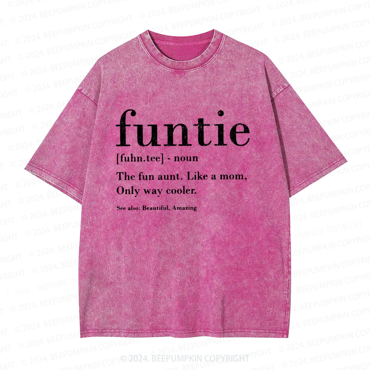 Funtie Definition Aunt Washed T-Shirts 