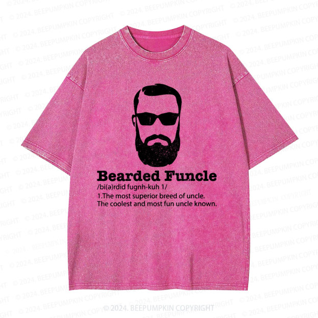 Bearded Funcle Uncle Washed T-Shirts 