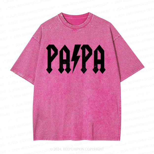 Men's Papa Superhero Cool Handsome Dad Washed T-Shirts 