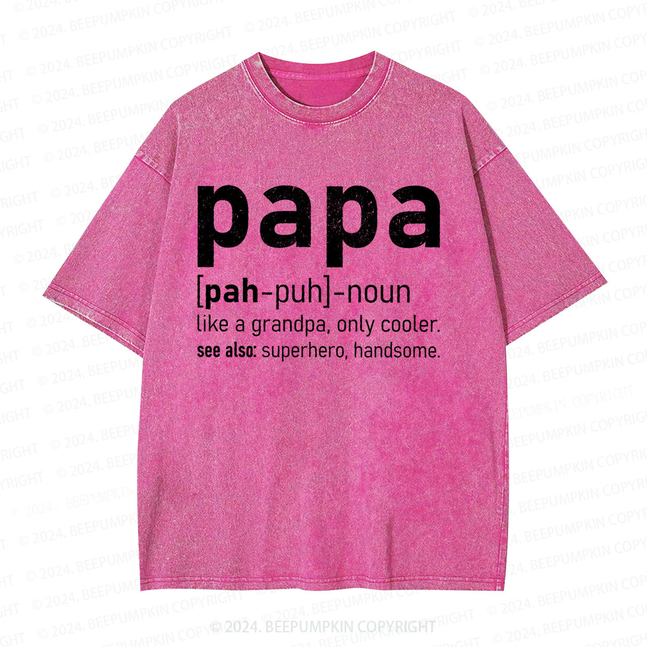 Men's Papa Definition Dad Washed T-Shirts 