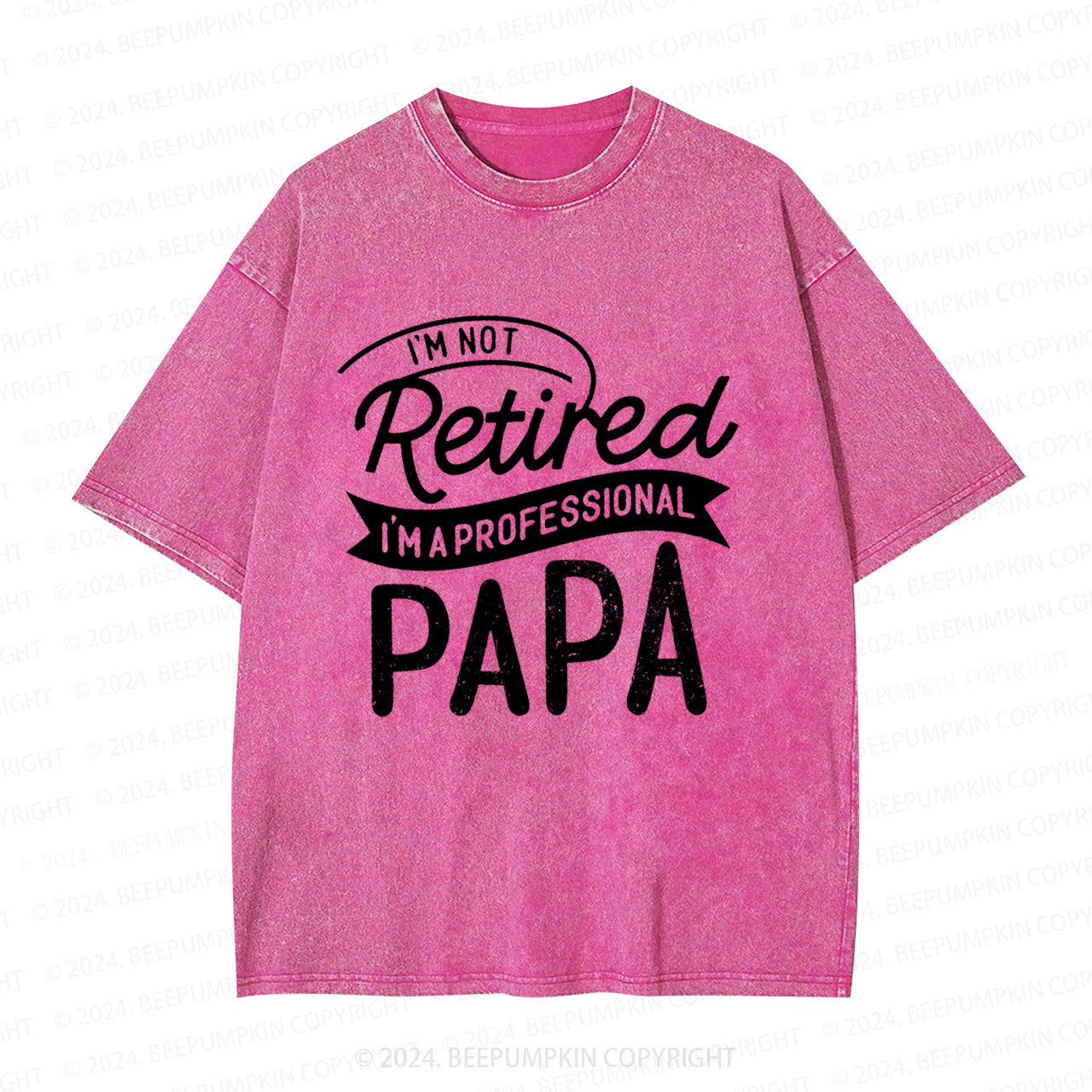  I'm Not Retired I'm Professional Papa Dad Washed T-Shirts 