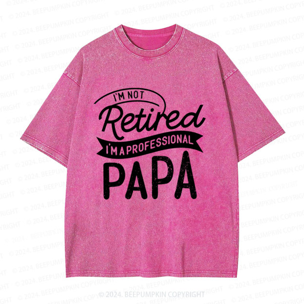  I'm Not Retired I'm Professional Papa Dad Washed T-Shirts 