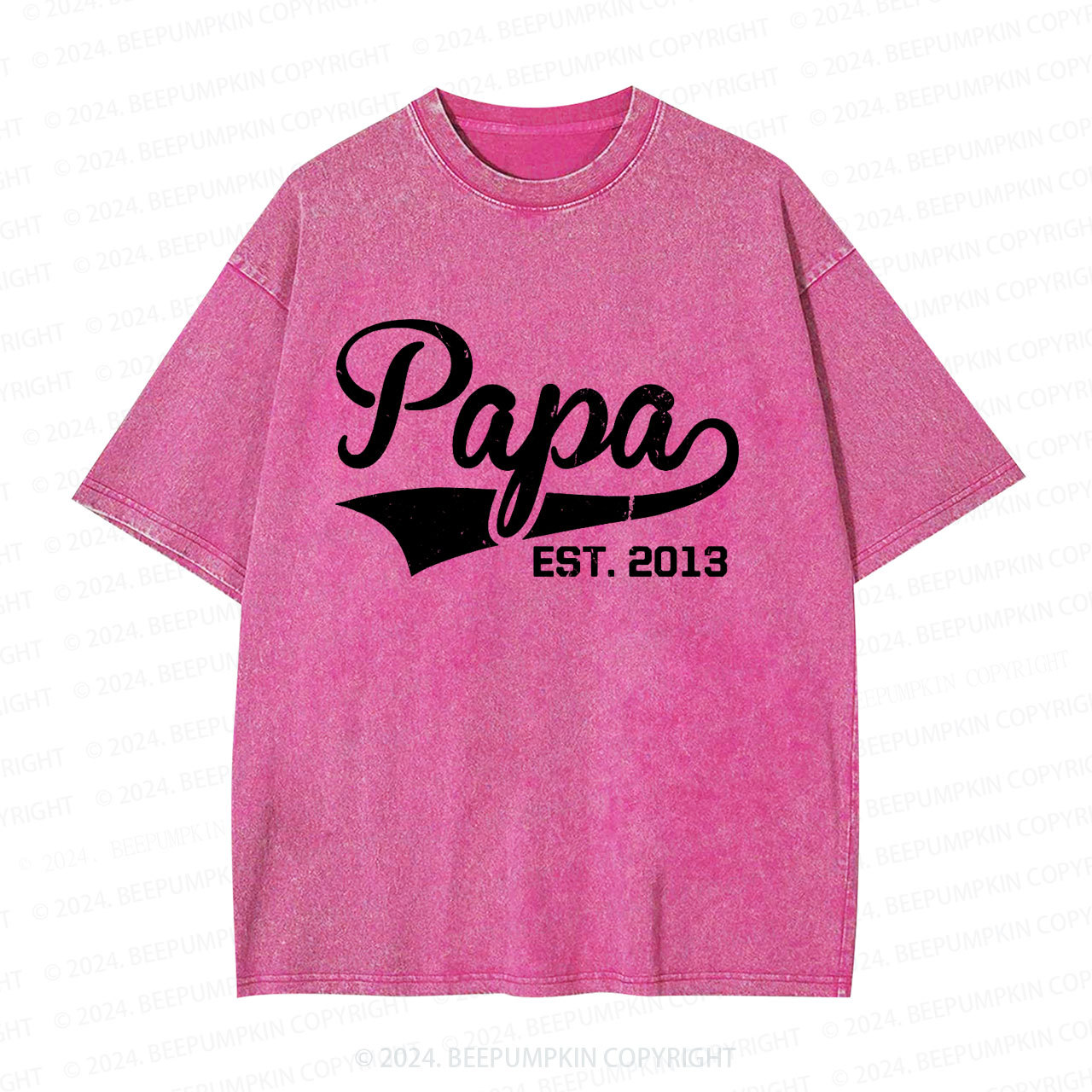 Custom Papa Gift Dad Washed T-Shirts 