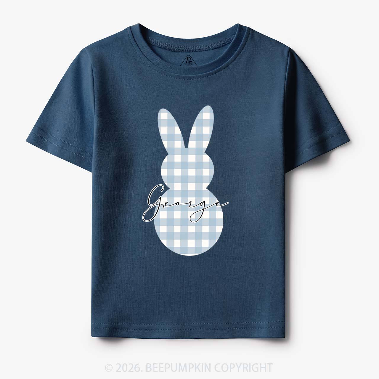 Personalised Easter Petit Gingham Bunny Toddler&Kid's Tees