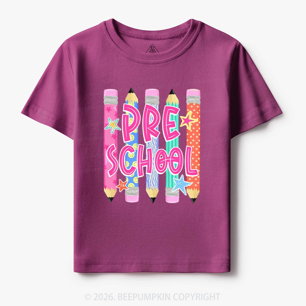 Personalized Grade Level Colorful Pencil Toddler&Kid's Tees