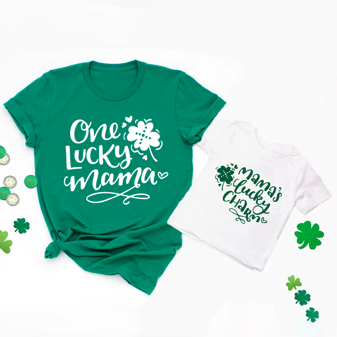 One Lucky Mama �� Mom's Lucky Charm St Patrick's Day Shirts